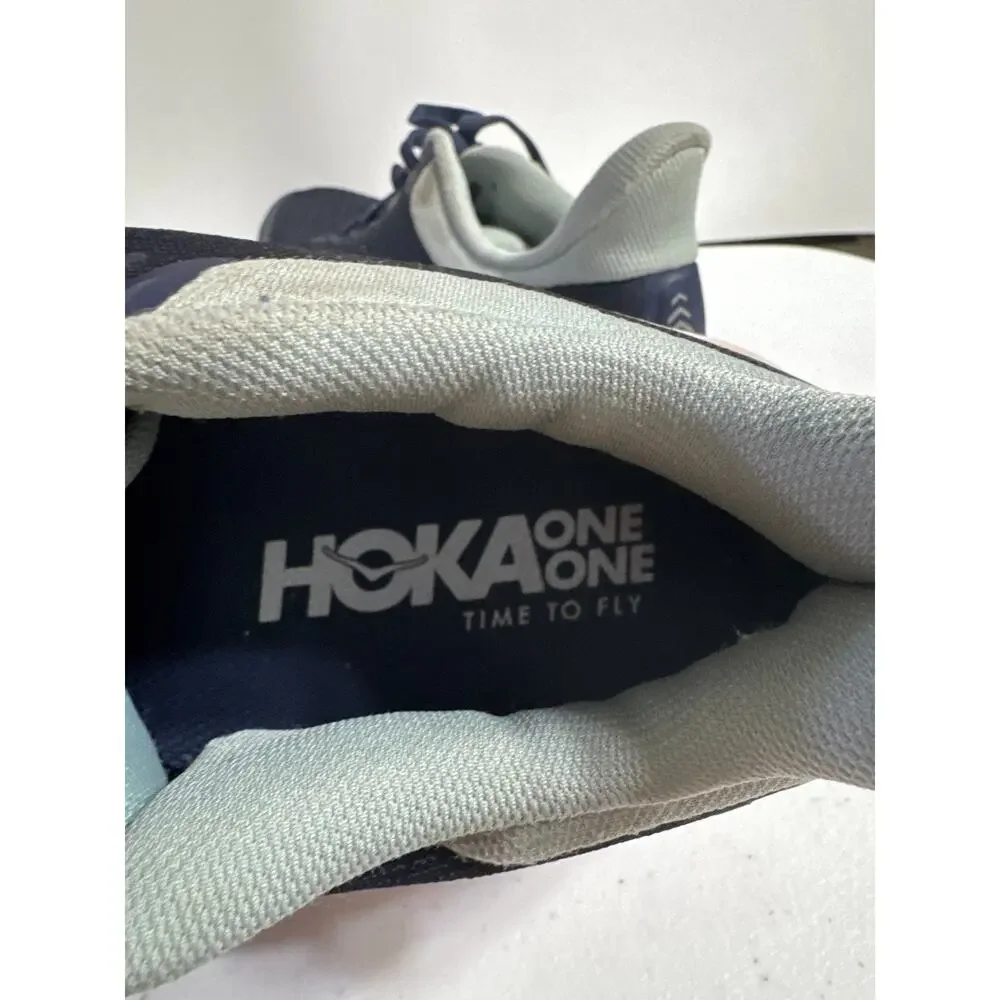 HOKA One One Clifton 7 Women’s Running Shoes Navy Coral Athletic Sneakers Size 7